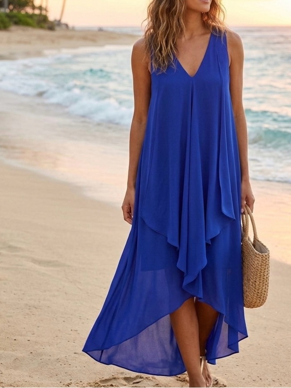 Asymmetrical dress, Midi Maxi Blue RW&Co Size S